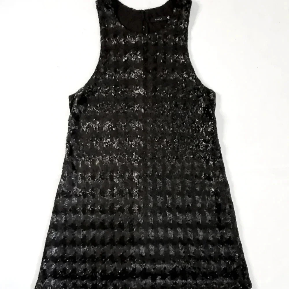 Aritzia Talula Canterbury Matte  Sequin Black Sz M